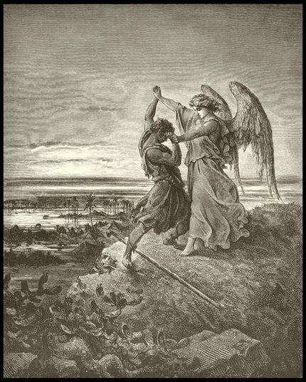 Jacob wrestles with the angel