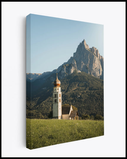 Dolomites St. Valentin Church Canvas