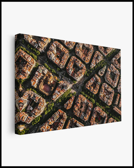 Barcelona Urban Architecture Aerial Photo Canvas