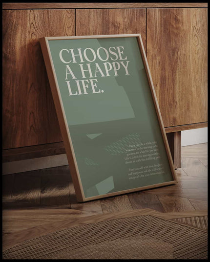 Choose A Happy Life Illustration Poster