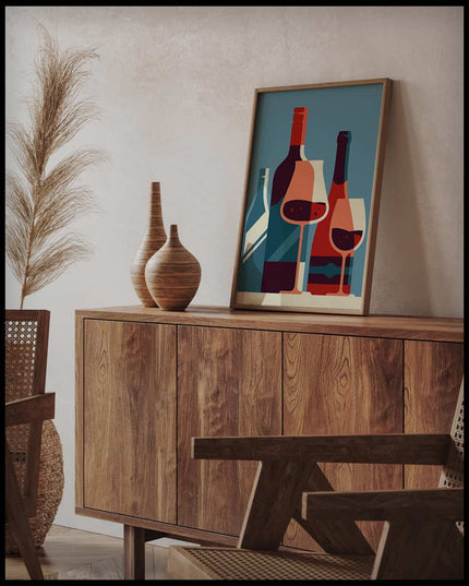 Wine Bottles Illustration Poster