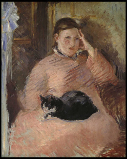 Frau mit Katze Porträt von Madame Manet