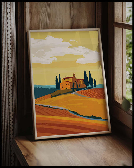 Tuscany Illustration Poster