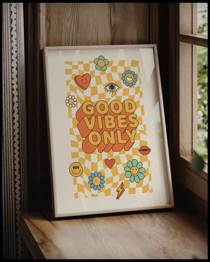 Good Vibes Only Retro Poster