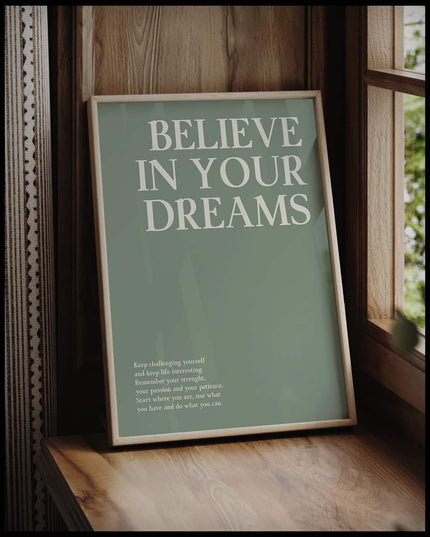 Believe In Your Dreams Illustration Poster