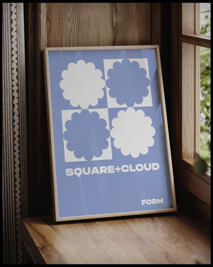 Square Cloud Illustration Pattern Poster