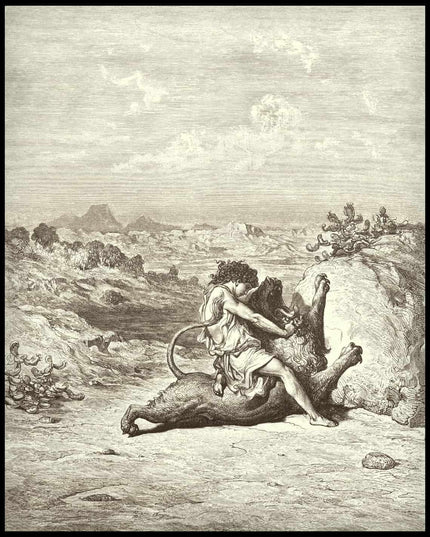 Samson slays a lion